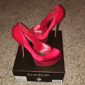 Bebe platform  heel. Red. Size 9